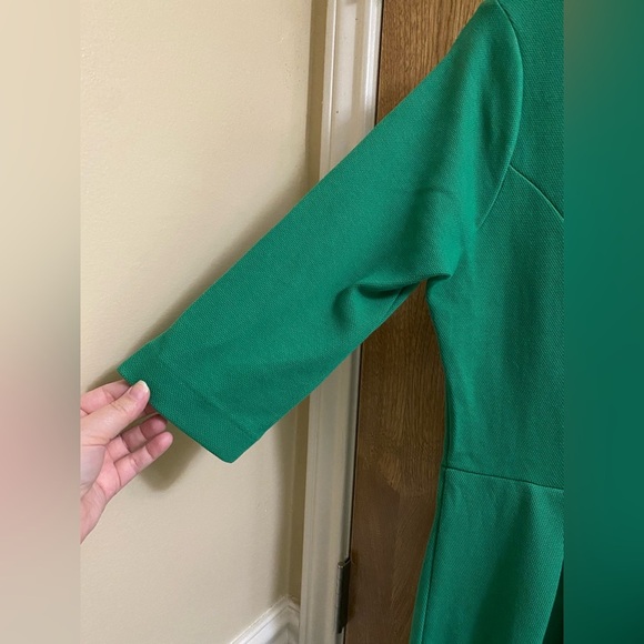 BODEN Libby Ponte Jersey Green Dress Women 10R A-Line Cotton-Blend Stretch - Picture 8 of 13